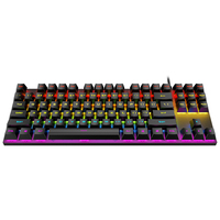 TWOLF T18 clavier mécanique de jeu filaire 87 touches accessoire de lumière rvb pour ordinateur portable