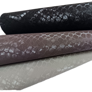 Moda PVC cuero serpiente en relieve escala textura impermeable terciopelo respaldo hogar muebles Decoración sofá coche asiento bolsa - Product Image 5