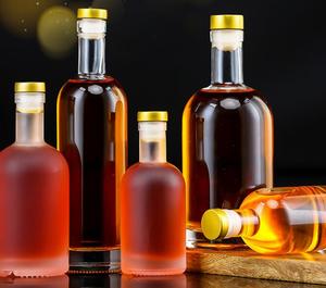 Bouteille de liqueur en verre pour vodka ou whisky, transparente ou givrée, avec <span class=keywords><strong>bouchon</strong></span> en liège, 100 ml, 200 ml, 375 ml, 500 ml, 750 ml, 1000 ml - Product Image 1