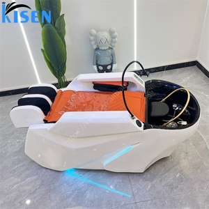 Kisen Luxury Modern New Fashion Salon Furniture Shampoo Chair <b>Bed</b> With Massage Function Head Spa Washing Chair in Stock - Product Image 1