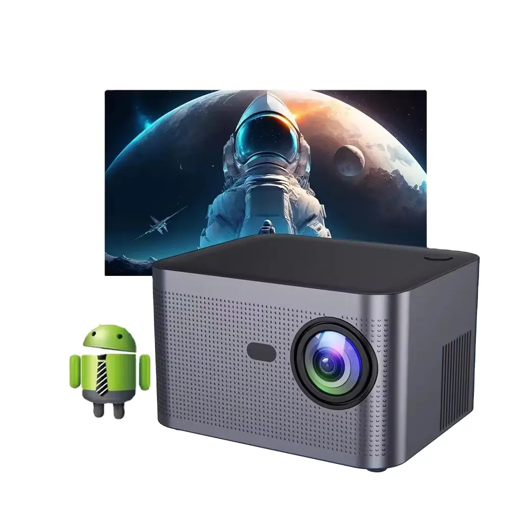 Brilliant FHD Resolution Support 4K 1080P BT Speaker DSP Surround Sound Effect Android 11 Smart OS Square Shape HY350 Projector