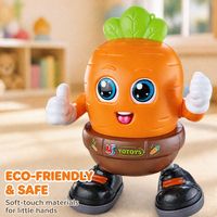 Jouet musical écologique non toxique en forme de carotte, rechargeable par USB-C, batterie au lithium 300 mAh, cadeau interactif pour enfants