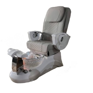 Kisen Hot Sale Commercial Furniture Beauty Spa Salon Modern Grey Gold Pedicure Chair with LED <b>Back</b> Massage Function for Sale - Product Image 1
