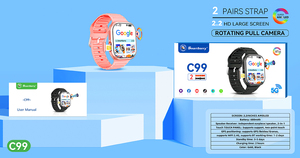C99 Plus แบตเตอรี่ขนาดใหญ่ หน้าจอ AMOLED ความละเอียดสูงพิเศษ 2.04 นิ้ว พร้อม GPS Wifi 4G 5G กล้องหมุนได้แบบ 3 มิติ นาฬิกาอัจฉริยะพร้อมฟังก์ชัน SOS หน่วยความจำ 6+64GB - Product Image 3