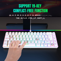 Nouvelle arrivée HXSJ V200 68 touches RGB clavier de jeu ABS lumineux Durable silencieux type-c pour ordinateur portable pour appareils hispanophones