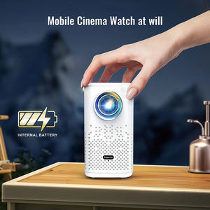 Proyector de Batería P1H para la Copa de Fútbol de Año Nuevo, 720P, 200 <span class=keywords><strong>ANSI</strong></span> Lúmenes, 9800mAh, Android 13, Enfoque Electrónico, 8GB, 4K, Cine en Casa, Exterior - Product Image 1