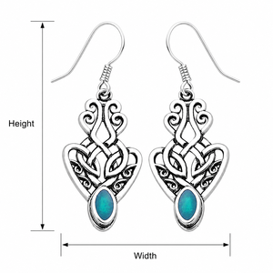 Orecchini Pendenti Floreali Traforati Verdi Vintage, Gioielli Eleganti da Donna - Product Image 5