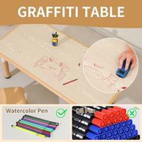 Ensemble table et chaise d'apprentissage pour enfants en plastique brun réglable en hauteur, certifié écologique et sûr pour la chambre à coucher et le salon