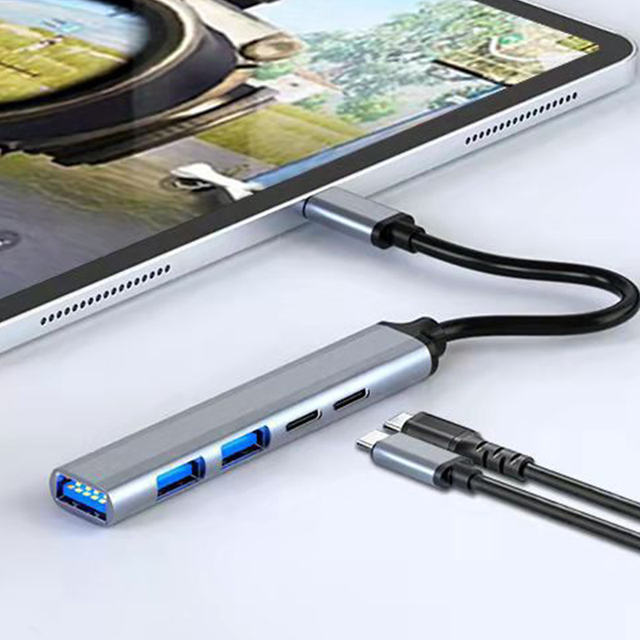 Wholesale Ultra Slim 5 in 1 Usb c 3.0 Hub with Card Reader 2 Usb 3.0 for Laptop PS5
