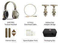 Headset Komunikasi Peredam Kebisingan dengan Pengambilan Suara, Pelindung Pendengaran, Earmuff, Mikrofon Omni-directional, Pengalih Suara, IPX5, Over-Ear