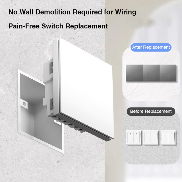 High-Hardness Tempered Glass Smart Life 4-Way 10A WiFi Wall Switch Panel Stylish Safe Durable Light Switch Plate for Home Office