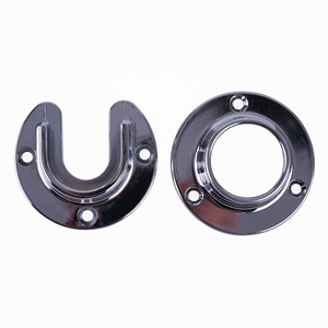 Prises de poteau de placard en zinc robuste <span class=keywords><strong>Support</strong></span> d'extrémité de tige <span class=keywords><strong>support</strong></span> de tige de bride <span class=keywords><strong>support</strong></span> de tuyau pour <span class=keywords><strong>tringle</strong></span> de <span class=keywords><strong>rideau</strong></span> de douche de garde-robe de placard - Product Image 2