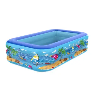 2023 New business outdoor products swimming pool family use inflatable classical ocean pattern swimming pool