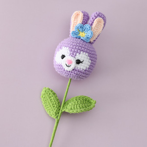 Saint Valentin fait à la main Simulation laine Crochet fleur dessin animé Animal Bouquet cochon Panda lapin Kitty poupée Gif pour enfants enfants - Product Image 5