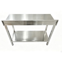Table de préparation réglable à 2 niveaux en acier inoxydable avec évier arrière, écologique, pour la restauration et la transformation alimentaire
