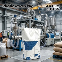 Sac en plastique tissé avec valve, résistant à l'humidité, avec logo personnalisé, scellable à la chaleur, sac en PP pour l'emballage de granulés de plastique bruts
