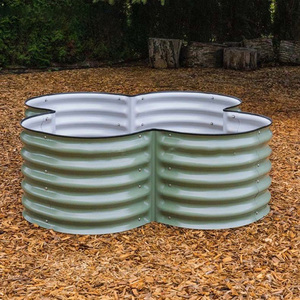 Prix usine 17H trèfle fleur forme <span class=keywords><strong>jardin</strong></span> surélevé lit métal jardinières extérieur grand Patio lit Kit plantation herbe - Product Image 4