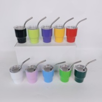 2023 Offre Spéciale Double paroi isolé nouveau 2OZ verre à liqueur gobelet tasse tasse à vin Mini 2oz gobelet avec couvercle