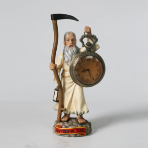 Mystics of Time - Estatua de Papá Tiempo pintada a mano con guadaña y reloj, decoración coleccionable para el hogar y la oficina - Product Image 1