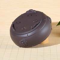 Dia.12cm H.6cm Plastique Chinois Classique Tambour Forme Rond Bonsaï Pot pour Bonsaï