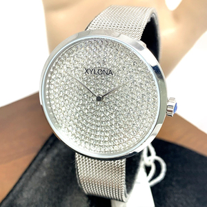Montre-bracelet à quartz luxueuse pour fille avec cadran orné de cristaux sans aucune indication et affichage à double aiguille - Product Image 1