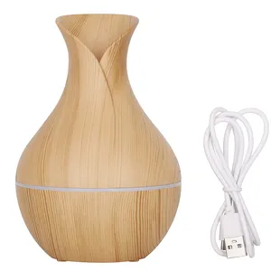 New 200ML wood grain Ultrasonic Air humidifier Vase Humidifier 7 colors LED light Mist Maker Scent Air Humidifier
