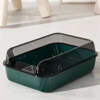 Litière pour chat en plastique PP écologique, grande et carrée, facile à nettoyer, capacité 20L, avec accessoires pour litière pour chat