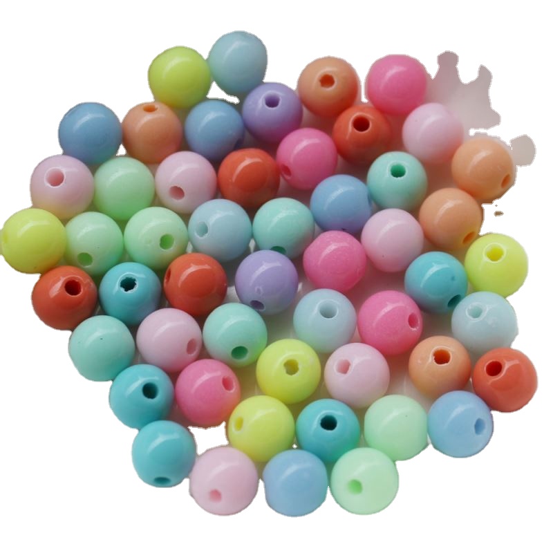 Manufacture Beautiful Mix Colors 6mm to 30mm Round Loose Plastic Beads with Middle Hole Cheap Price for Decoration