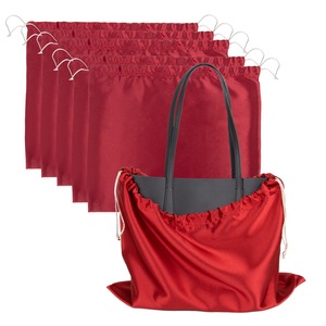 Ice Silk Crystal Satin <b>Drawstring</b> Bags Red Black White Gray Pink Durable Storage Gift Bags Luxury Packaging With Logo Printing - Product Image 2