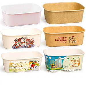Contenitore Quadrato in Carta Kraft Spessa Usa e Getta con Disegno di Gatto, Scatola per Pranzo, Asporto e Insalata - Product Image 2