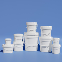 UMETASS Seau en Plastique Vide, Clair et Transparent, 1L 2L 4L 5L 6L 10L 15L 20L, Alimentaire, avec Couvercles et Poignée