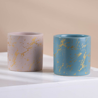 Vente en gros de bocaux à bougie vides en céramique effet marbre de luxe personnalisés pour la fabrication de bougies en bluk