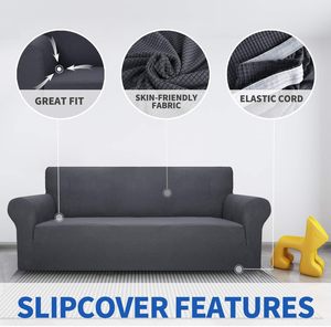 High Quality Silky Soft Custom Color Three-seat <strong>Sofa</strong> <strong>Cover</strong> 100% Polyester Collapsible for <strong>Storage</strong> Easy to Clean &amp; Care for - Product Image 4