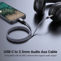 Cable de Audio DAC USB-C a 3.5mm SOTAKO, Adaptador de Sonido Estéreo HiFi con Núcleo de Cobre OFC para Micrófono/Altavoz de Smartphone/Laptop/Tablet