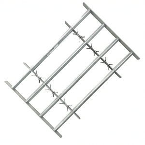 Grille de sécurité réglable à 4 barres transversales pour fenêtres de 27,6 à 41,3 pouces, design industriel en acier inoxydable, installation facile - Product Image 1