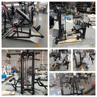 Station de musculation multifonctionnelle 8 postes avec croisement de câbles en métal pour entraînements des jambes, du torse, du dos et des bras - Appareil de fitness multifonction