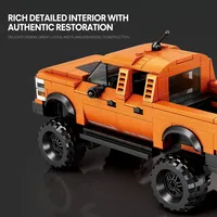 Reobrix 827 423PCS Truk Pikap Model Mobil Pengangkut Barang Kota, Dekorasi Meja, Mainan Edukatif DIY untuk Set Blok Bangunan