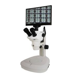 Boshida BD-60T 8X-50X三眼ステレオ顕微鏡、<span class=keywords><strong>12</strong></span>インチタッチパッド、または下部と上部のLED照明付きLCDスクリーン - Product Image 1