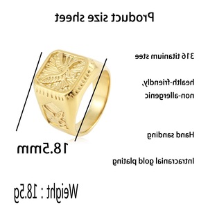 Yunnique – bague aigle en acier inoxydable pour hommes, couleur or, design du zodiaque animal, bijoux à la mode, cadeau pour lui - Product Image 2