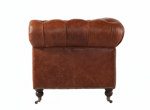 Sofá Chesterfield de Lujo, Diseño Tapizado en Cuero, Clásico con Botones, Asientos Profundos y Cómodos, Elegante, Duradero, Perfecto - Product Image 5