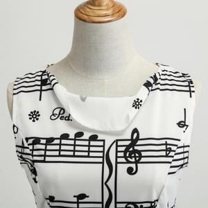 Music Note Print Sleeveless <strong>Dress</strong> Woman Summer Big Swing <strong>50s</strong> 60s Vintage <strong>Dresses</strong> Elegant Party Patchwork <strong>Dress</strong> Vestidos - Product Image 4
