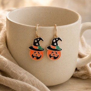 Orecchini gotici a tema Halloween, orecchini a forma di teschio e zucca per feste in maschera - Product Image 4