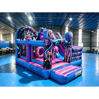 Château gonflable commercial en PVC avec toboggan, sous licence K-Pop Demon Hunters