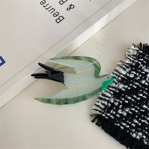 Pince à cheveux personnalisée en acétate avec logo, motif passereau, pour queue de cheval - Product Image 6