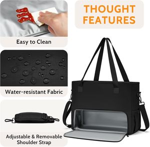 महिला पुरुषों के लिए दोपहर का लंच कूलर बॉक्स लीकप्रूफ कूलर टोटे बैग बड़ी क्षमता कार्य यात्रा स्कूल कार्यालय पिकनिक - Product Image 2