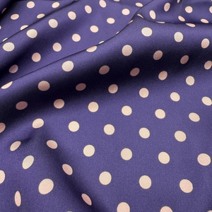150cm Wide Trendy Custom Purple Dot Print Classic Design Elastic Silk Satin <strong>Fabric</strong>, Suitable for Silk <strong>Dresses</strong> - Product Image 4