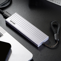 Lexar E6 Aluminium NVMe M.2 Portable SSD Enclosure Case Type-C USB3.2 Gen 2 Hard Drive Eksternal 10Gbps untuk Kotak Disk SSD M.2