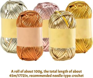 Hilo de Tejer a Mano de Poliéster 100% con Acabado Metálico Brillante para Bolsos y Crochet - Product Image 2
