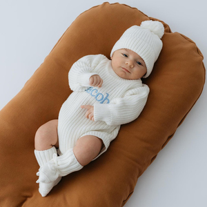 Abito Unisex personalizzabile <span class=keywords><strong>per</strong></span> il ritorno a casa pagliaccetto personalizzato ricamato con cappello a fiocco e stivaletti <span class=keywords><strong>per</strong></span> neonati - Product Image 3