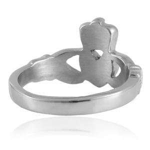 yunnique Heart Shape Crown <b>Ring</b> Steel Color Women's Fashion Jewelry Gift <b>Ring</b> - Product Image 2